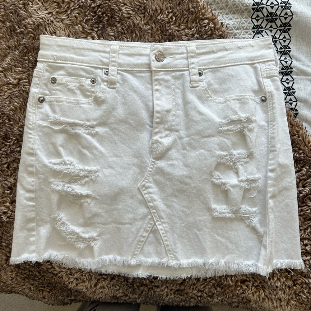 White Denim Skirt AE